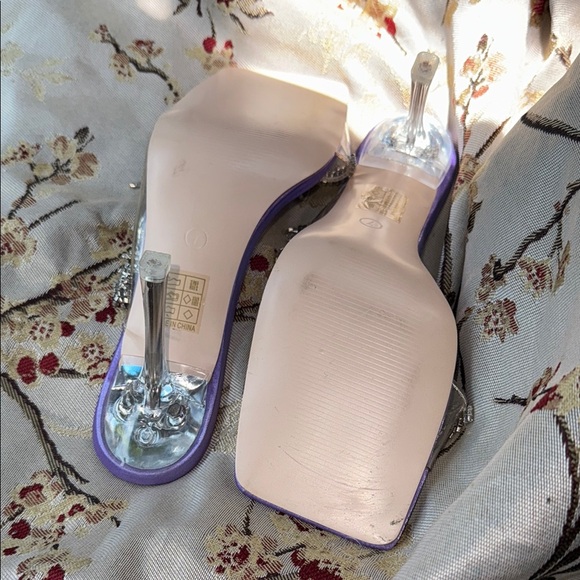 Public Desire Purple Crystal Embellished Heels - Picture 2 of 5